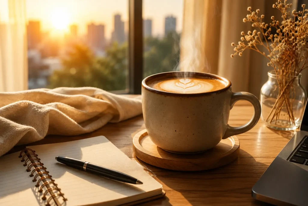 Kopi di pagi hari